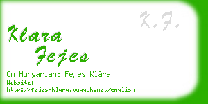 klara fejes business card