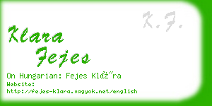 klara fejes business card